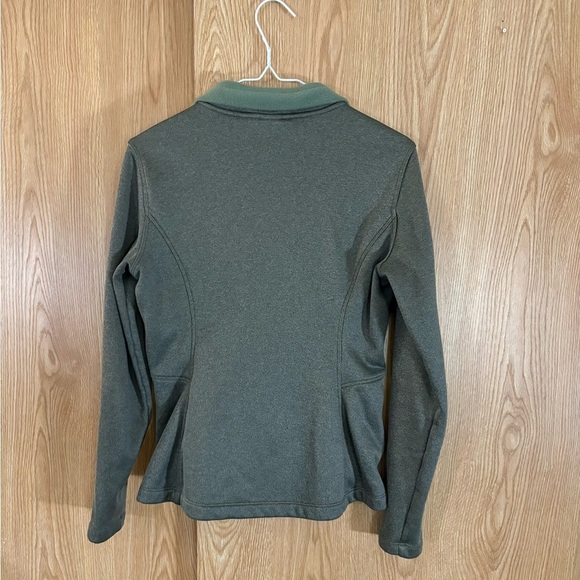 The North Face Agave Softshell Olive and Charcoal Fleece Jacket - Picture 3 of 6